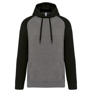 Sweat-shirt à capuche bicolore unisexe 2