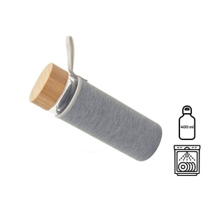 Bouteille en verre double paroi 'Ocha', 400 ml, housse néoprène 2