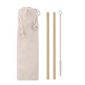 Paille bambou avec brosse. - NATURAL STRAW