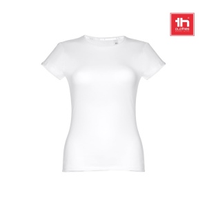 THC SOFIA WH. T-shirt femme en coton ceinturé. Couleur blanche