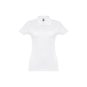 THC EVE WH. Polo manches courtes ceinturé pour femme en coton cardé 3