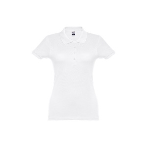 THC EVE WH. Polo manches courtes ceinturé pour femme en coton cardé 2