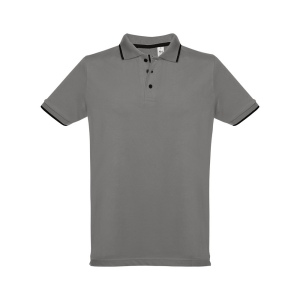 THC ROME. Polo bicolore en coton pour hommes 4
