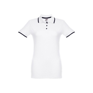 THC ROME WOMEN WH. Polo bicolore en coton pour femme 4