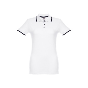 THC ROME WOMEN WH. Polo bicolore en coton pour femme 2