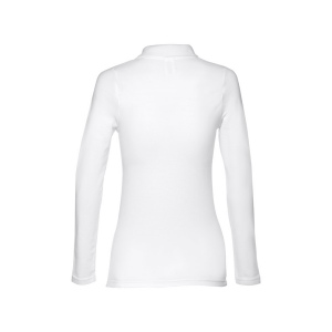 THC BERN WOMEN WH. Polo à manches longues pour femmes en coton cardé 4