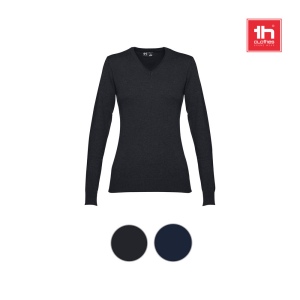 THC MILAN WOMEN. Pull à col V pour femmes en coton et polyamide 6