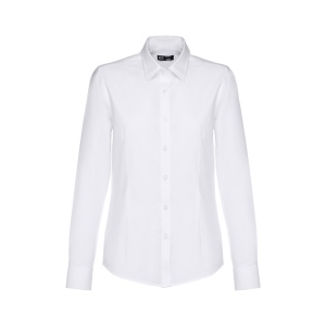 THC TOKYO WOMEN WH. Chemise oxford à manches longues pour femmes. Couleur blanche 3