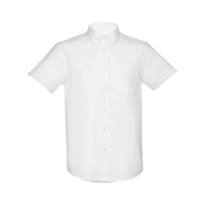 THC LONDON WH. Chemise oxford à manches courtes pour homme. Couleur blanche 2