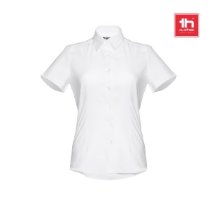 THC LONDON WOMEN WH. Chemise oxford à manches courtes pour femmes. Couleur blanche