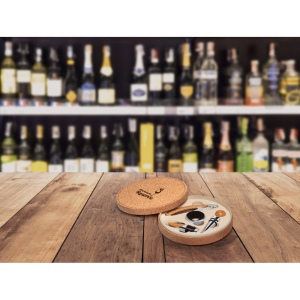 MORETO. Set à vin avec 4 pièces en bois et métal 4