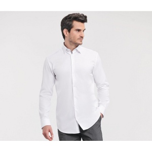 MEN'S LONG SLEEVE TAILORED CONTRAST HERRINGBONE SHIRT 6