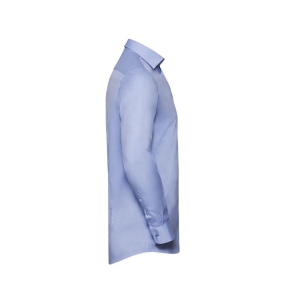 MEN'S LONG SLEEVE TAILORED CONTRAST HERRINGBONE SHIRT 8