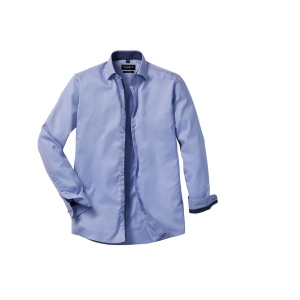 MEN'S LONG SLEEVE TAILORED CONTRAST HERRINGBONE SHIRT 3