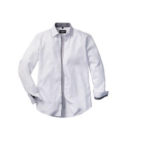 MEN'S LONG SLEEVE TAILORED CONTRAST HERRINGBONE SHIRT 2