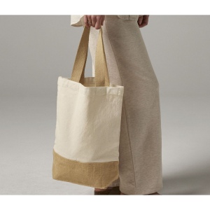 Sac shopper coton/toile de jute 3