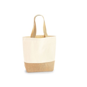 Sac shopper coton/toile de jute 2