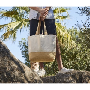 Sac shopping coton/toile de jute