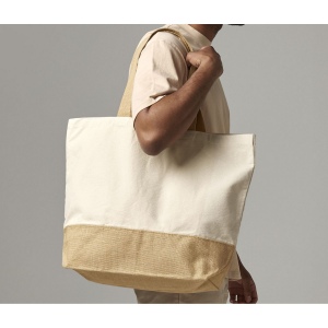 Sac shopping XL coton/toile de jute 3