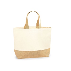 Sac shopping XL coton/toile de jute 2