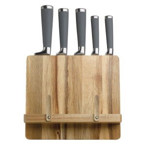 Support livre de cuisine avec 5 couteaux 5