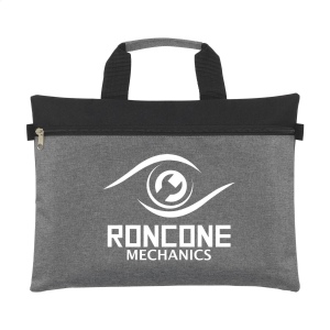 Grand sac à documents en polyester Oxford 300D dans une combinaison chic de gris bruyère et noir 3