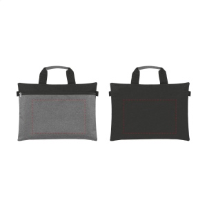 Grand sac à documents en polyester Oxford 300D dans une combinaison chic de gris bruyère et noir 4