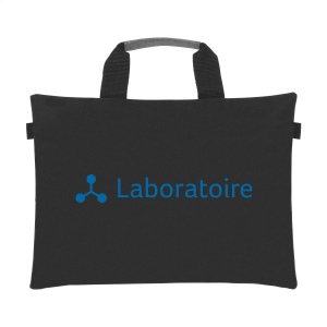 Grand sac à documents en polyester Oxford 300D dans une combinaison chic de gris bruyère et noir 2