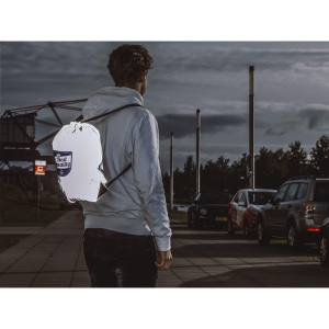 Sac à dos en nylon gris réfléchissant, fluorescent et imperméable 4