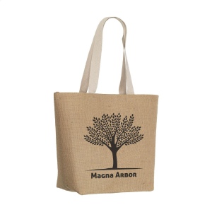 Sac en jute (320 g/m²) hors du commun avec intérieur laminé et de longues poignées en coton tissé 4