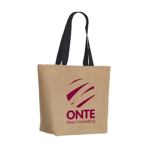 Sac en jute (320 g/m²) hors du commun avec intérieur laminé et de longues poignées en coton tissé 5