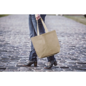 Sac en jute (320 g/m²) hors du commun avec intérieur laminé et de longues poignées en coton tissé 10