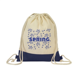 Sac à dos avec des cordons de serrage en 100% coton (125 g/m²) et une doublure colorée 3