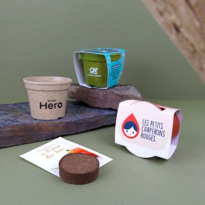Kit plantation pot paille de riz de couleur