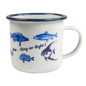 Mug Émaillé Blanc Bord Gris - 300 ml 3