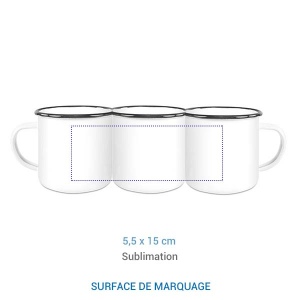 Mug Émaillé Blanc Bord Gris - 300 ml 4