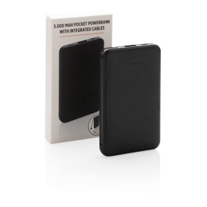 Batterie de secours 5000 mAh avec câbles intégrés 12
