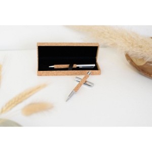 Parure de stylo bille et roller en liège Elmer 3