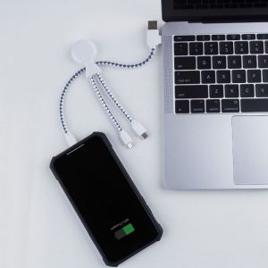 Mr Bio Short - Câble de charge multi-connecteurs Double entrée Type-C & USB 17