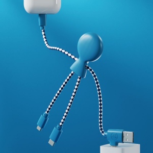 Mr Bio Short - Câble de charge multi-connecteurs Double entrée Type-C & USB 14