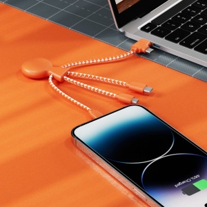 Mr Bio Short - Câble de charge multi-connecteurs Double entrée Type-C & USB 15