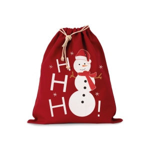 Sac coton à cordon motif bonhomme de neige 4
