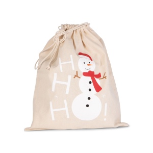 Sac coton à cordon motif bonhomme de neige 2