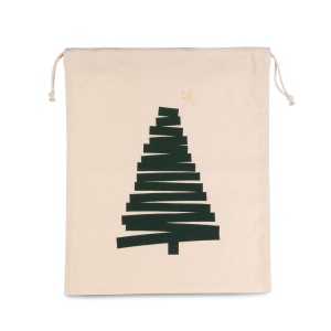 Sac coton à cordon motif sapin 2