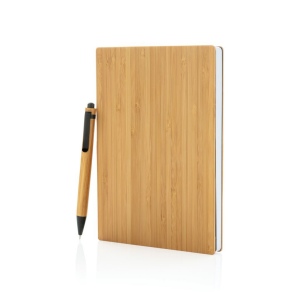Set carnets de notes A5 et stylo en bambou 3