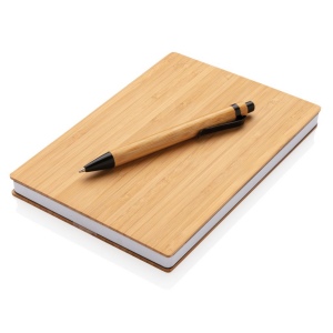 Set carnets de notes A5 et stylo en bambou 4