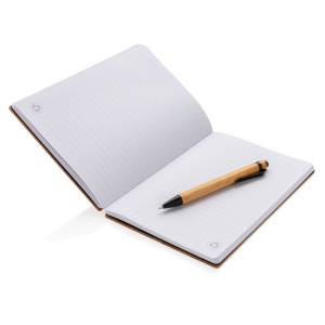 Set carnets de notes A5 et stylo en bambou 5