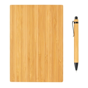 Set carnets de notes A5 et stylo en bambou 6