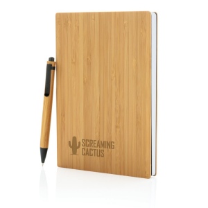 Set carnets de notes A5 et stylo en bambou 7
