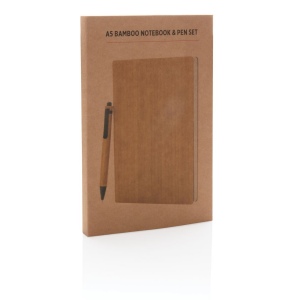 Set carnets de notes A5 et stylo en bambou 10